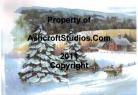 Winter Scene in Snow Watercolor painting